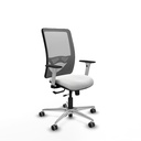 Zulema traslack malla gris bali blanco brazos blancos base aluminio  ruedas 65mm engomadas