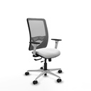 Zulema traslack malla gris bali blanco brazos blancos base aluminio  ruedas 65mm nailon
