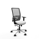 Zulema traslack malla gris bali blanco brazos 1D base aluminio  ruedas 65mm nailon