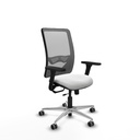 Zulema traslack malla gris bali blanco brazos 3D base aluminio  ruedas 65mm engomadas