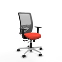 Zulema traslack malla gris bali naranja oscuro brazos 1D base aluminio  ruedas 65mm nailon