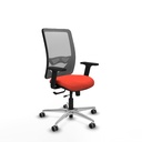 Zulema traslack malla gris bali naranja oscuro brazos 2D base aluminio  ruedas 65mm engomadas