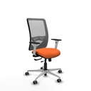 Zulema traslack malla gris bali naranja brazos blancos base aluminio  ruedas 65mm engomadas
