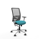 Zulema traslack malla gris bali turquesa brazos blancos base aluminio  ruedas 65mm engomadas