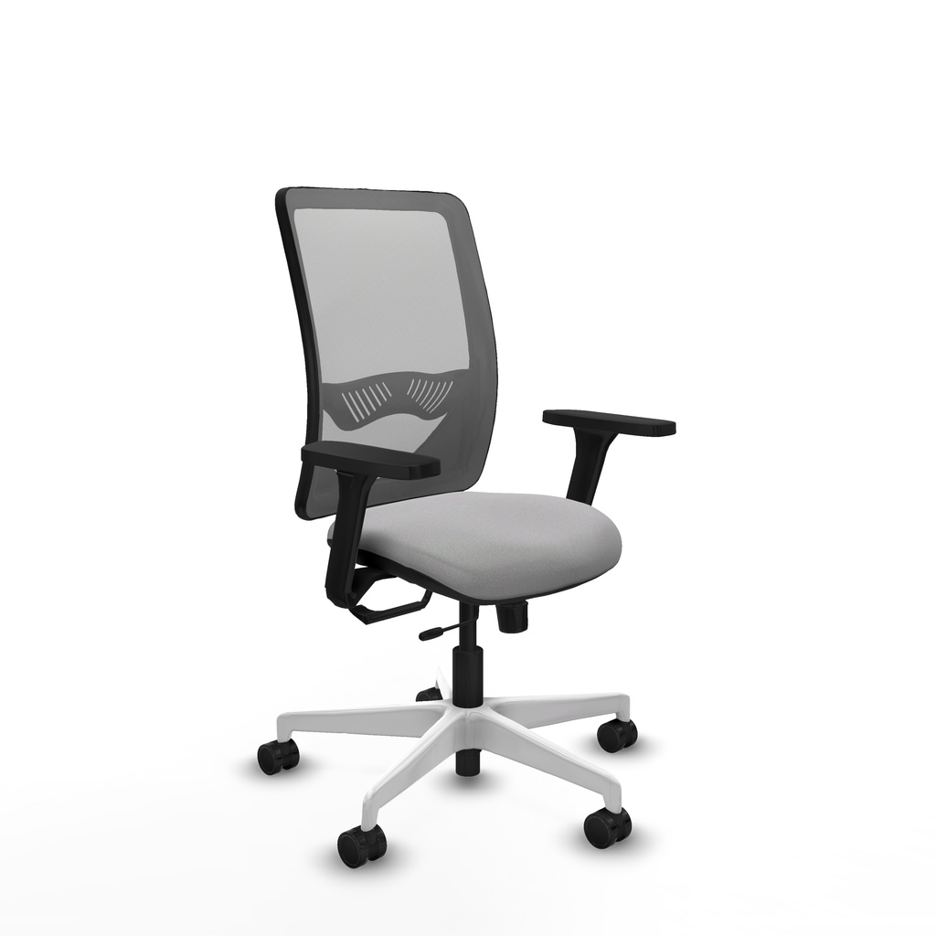 Zulema traslack malla gris bali gris claro brazos 3D base blanca  ruedas 65mm nailon