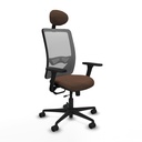 Zulema traslack malla gris bali marrón oscuro brazos 3D base nailon cabecero fijo ruedas 65mm nailon