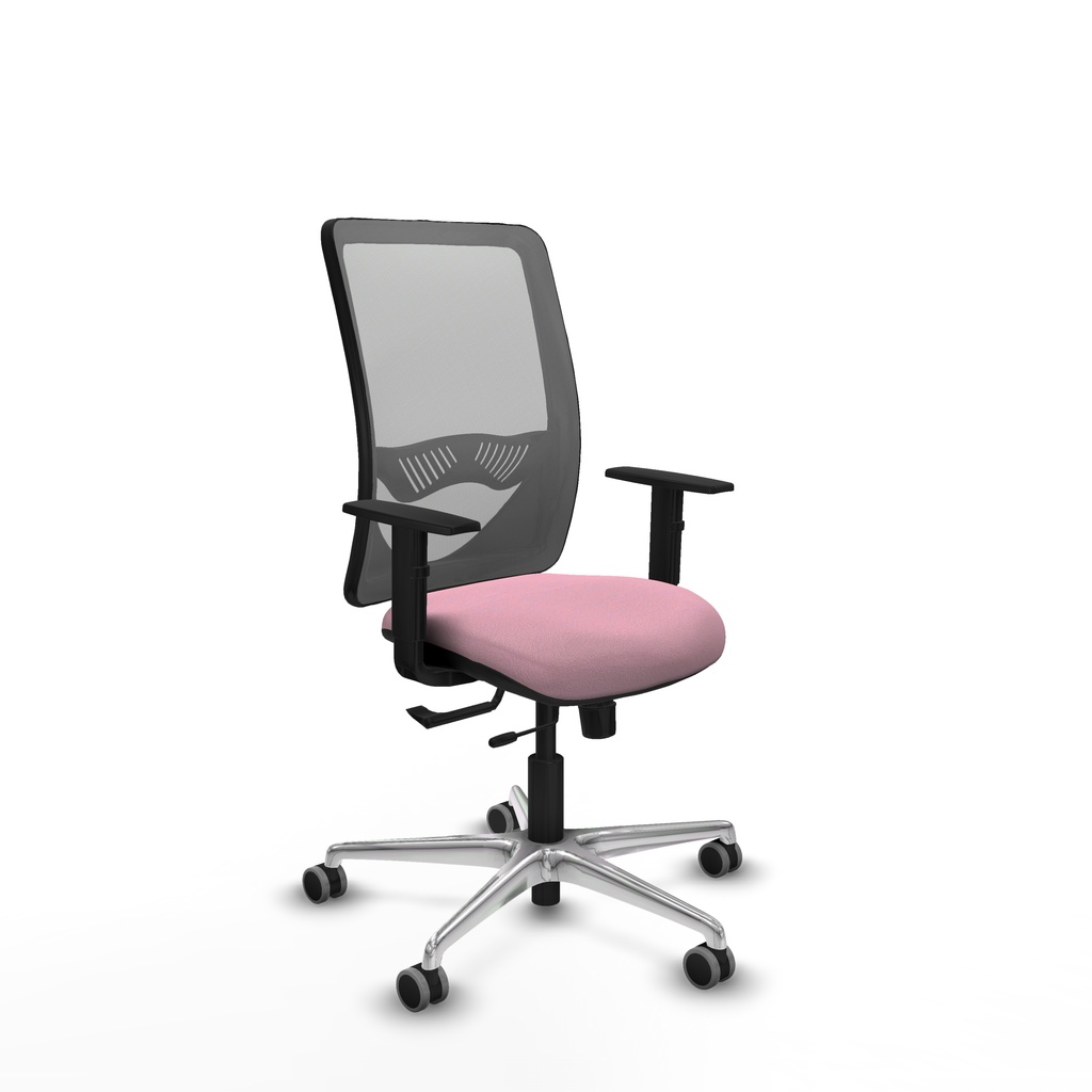 Zulema traslack malla gris bali rosa brazos 1D base aluminio  ruedas 65mm engomadas