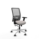 Zulema traslack malla gris similpiel blanco brazos 2D base blanca  ruedas 65mm engomadas