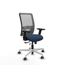 Zulema traslack malla gris similpiel azul marino brazos 2D base blanca  ruedas 65mm engomadas