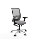 Zulema traslack malla gris similpiel gris brazos 3D base aluminio  ruedas 65mm engomadas