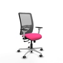 Zulema traslack malla gris similpiel rosa brazos blancos base aluminio  ruedas 65mm engomadas