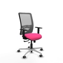 Zulema traslack malla gris similpiel rosa brazos 1D base aluminio  ruedas 65mm engomadas