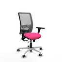 Zulema traslack malla gris similpiel rosa brazos 3D base aluminio  ruedas 65mm engomadas