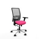 Zulema traslack malla gris similpiel rosa brazos 3D base aluminio  ruedas 65mm nailon