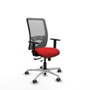Zulema traslack malla gris similpiel rojo brazos 1D base aluminio  ruedas 65mm engomadas