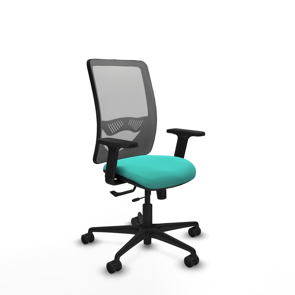 Zulema traslack malla gris similpiel turquesa brazos 2D base nailon  ruedas 65mm nailon