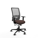 Zulema traslack malla gris similpiel marrón oscuro brazos 1D base nailon  ruedas 65mm engomadas