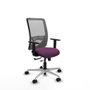 Zulema traslack malla gris similpiel morado brazos 1D base aluminio  ruedas 65mm nailon