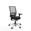 Zulema traslack malla gris similpiel negro brazos 3D base aluminio  ruedas 65mm engomadas