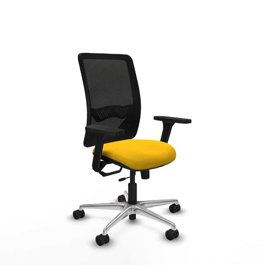 Zulema traslack malla negra bali amarillo brazos 3D base aluminio  ruedas 65mm nailon