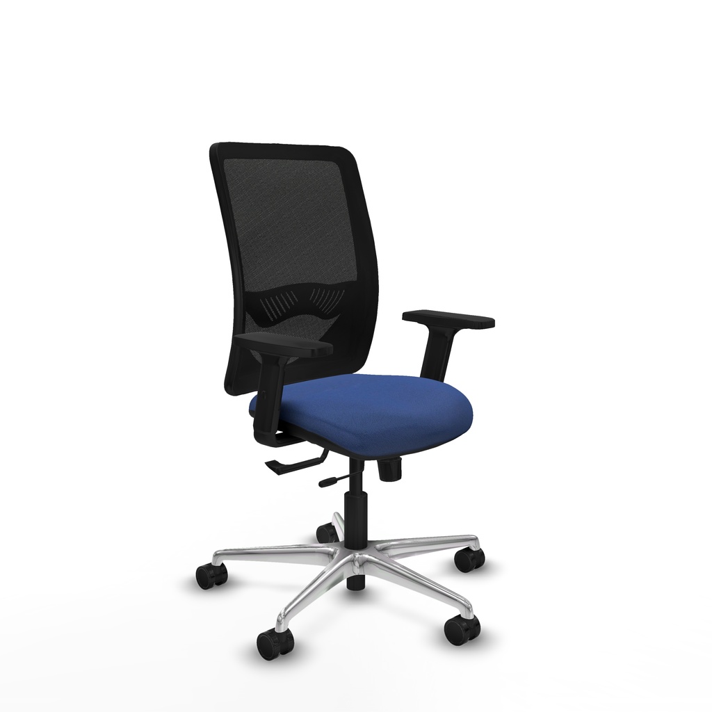 Zulema traslack malla negra bali azul marino brazos 2D base aluminio  ruedas 65mm nailon