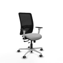 Zulema traslack malla negra bali gris claro brazos blancos base aluminio  ruedas 65mm engomadas