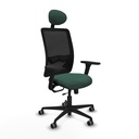 Zulema traslack malla negra bali verde botella brazos 3D base nailon cabecero fijo ruedas 65mm engomadas