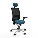 Zulema traslack malla negra bali verde petroleo brazos 3D base aluminio cabecero fijo ruedas 65mm nailon