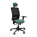 Zulema traslack malla negra bali verde esmeralda brazos 3D base nailon cabecero fijo ruedas 65mm engomadas