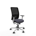 Zulema traslack malla negra bali gris oscuro brazos blancos base aluminio  ruedas 65mm engomadas