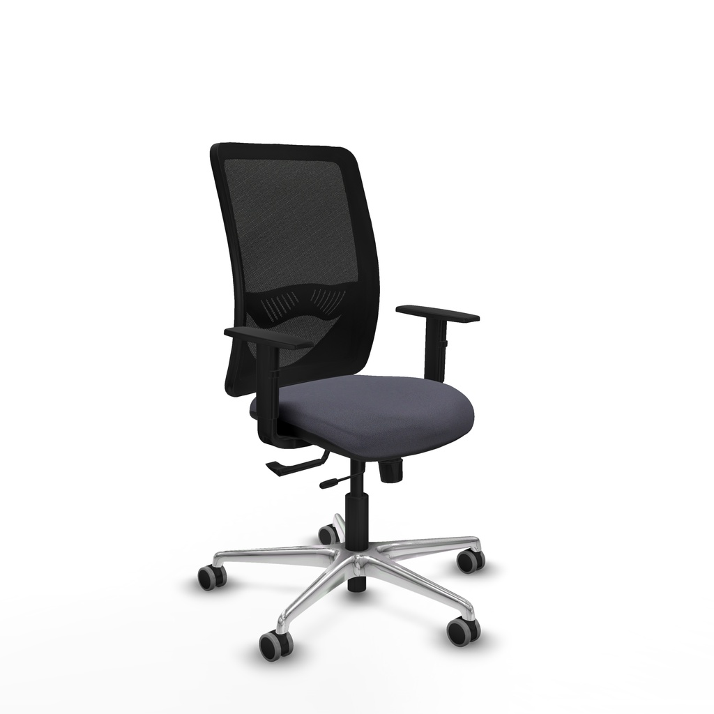 Zulema traslack malla negra bali gris oscuro brazos 1D base aluminio  ruedas 65mm engomadas