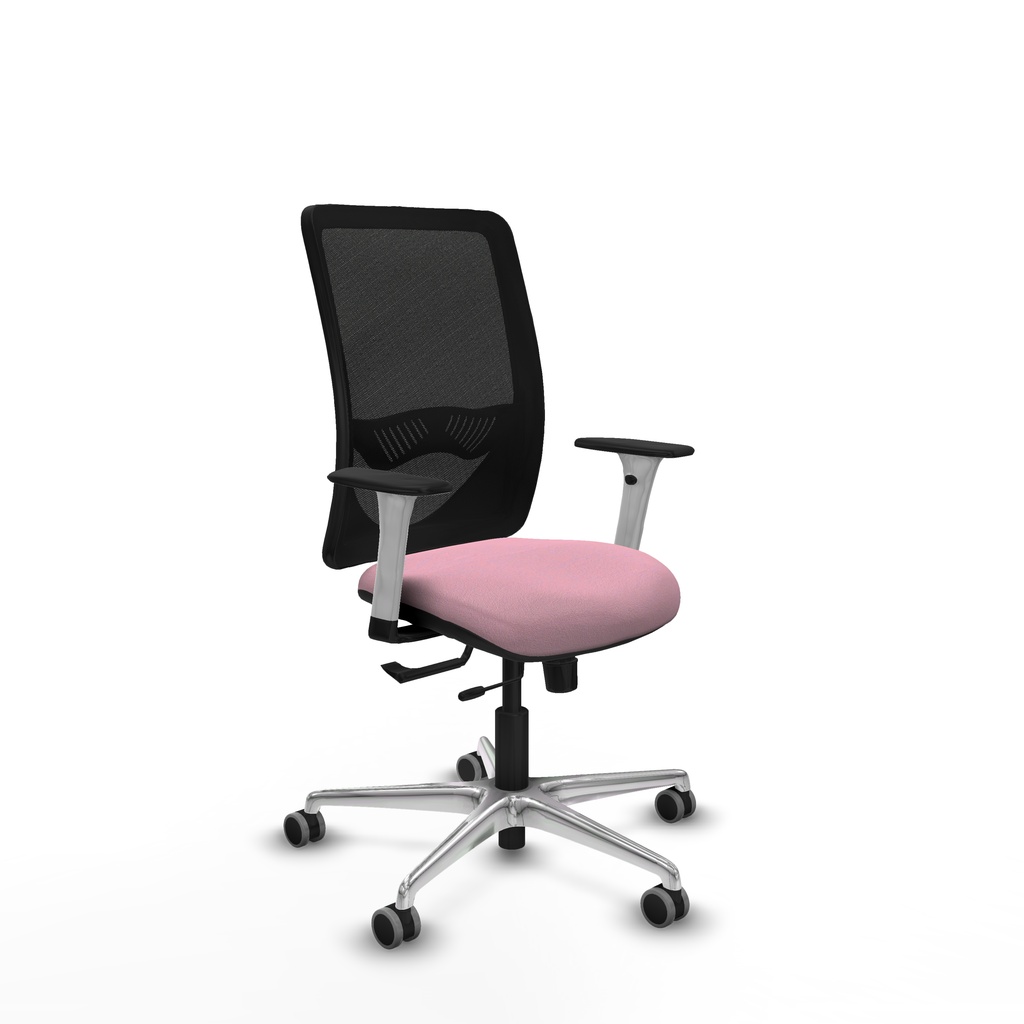 Zulema traslack malla negra bali rosa brazos blancos base aluminio  ruedas 65mm engomadas