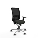 Zulema traslack malla negra bali negro brazos 2D base aluminio  ruedas 65mm engomadas