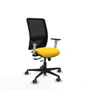 Zulema traslack malla negra similpiel amarillo brazos blancos base nailon  ruedas 65mm engomadas