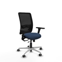 Zulema traslack malla negra similpiel azul marino brazos 3D base aluminio  ruedas 65mm engomadas