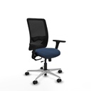 Zulema traslack malla negra similpiel azul marino brazos 3D base aluminio  ruedas 65mm nailon