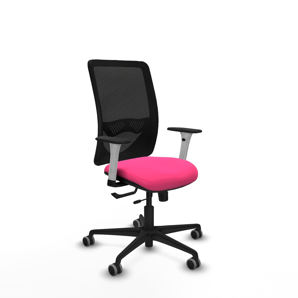 Zulema traslack malla negra similpiel rosa brazos blancos base nailon  ruedas 65mm engomadas