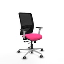 Zulema traslack malla negra similpiel rosa brazos blancos base aluminio  ruedas 65mm engomadas