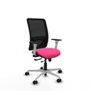 Zulema traslack malla negra similpiel rosa brazos blancos base aluminio  ruedas 65mm nailon