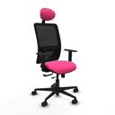Zulema traslack malla negra similpiel rosa brazos 1D base nailon cabecero fijo ruedas 65mm nailon