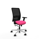 Zulema traslack malla negra similpiel rosa brazos 2D base blanca  ruedas 65mm nailon