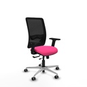 Zulema traslack malla negra similpiel rosa brazos 2D base aluminio  ruedas 65mm engomadas