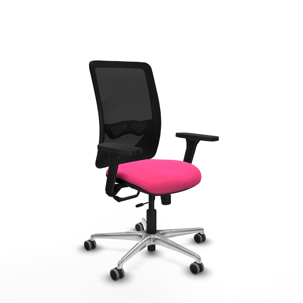 Zulema traslack malla negra similpiel rosa brazos 3D base aluminio  ruedas 65mm engomadas