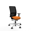Zulema traslack malla negra similpiel naranja brazos 1D base blanca  ruedas 65mm nailon