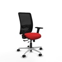 Zulema traslack malla negra similpiel rojo brazos 2D base aluminio  ruedas 65mm nailon