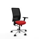 Zulema traslack malla negra similpiel rojo brazos 3D base aluminio  ruedas 65mm nailon