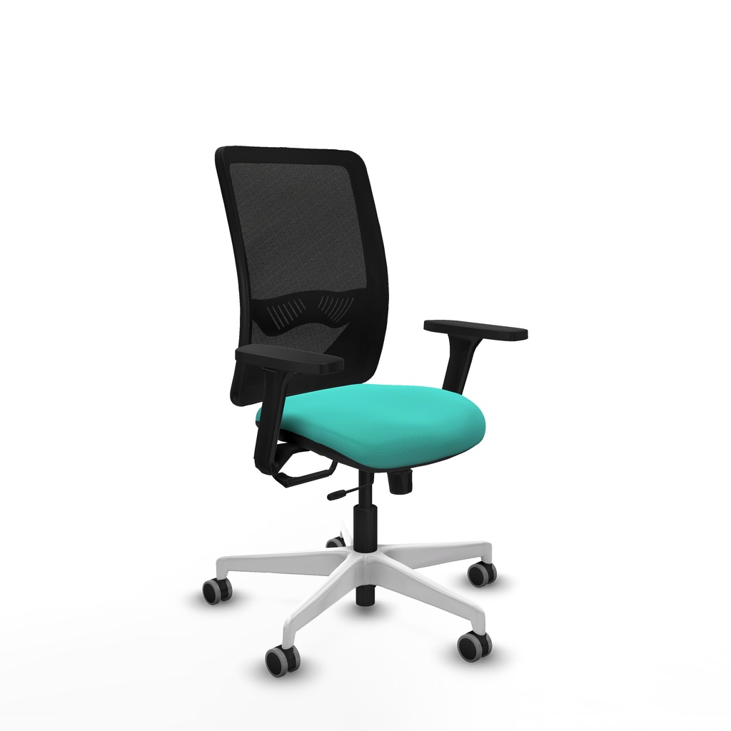 Zulema traslack malla negra similpiel turquesa brazos 3D base blanca  ruedas 65mm engomadas