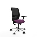 Zulema traslack malla negra similpiel morado brazos 3D base aluminio  ruedas 65mm engomadas