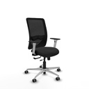 Zulema traslack malla negra similpiel negro brazos blancos base aluminio  ruedas 65mm engomadas