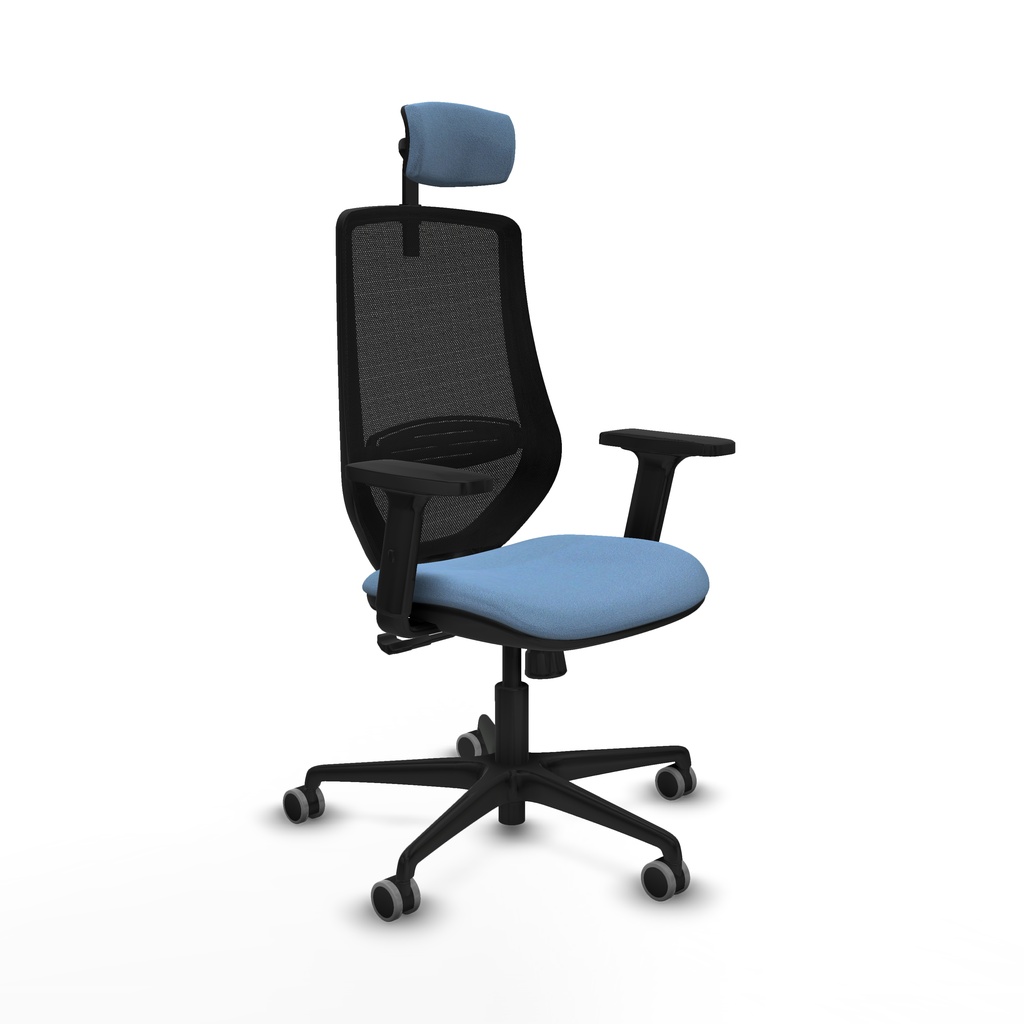 Mardos sincro bali azul cielo brazos 2D base nailon ruedas 65mm engomadas cabecero 2D
